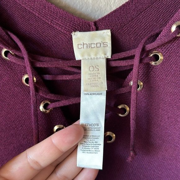 CHICO’S Lace Up Fringe Poncho in Monrovia - Picture 4 of 7